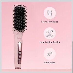L’ange Pink Heated Straightening Brush – Adds Shine – Long Lasting Results